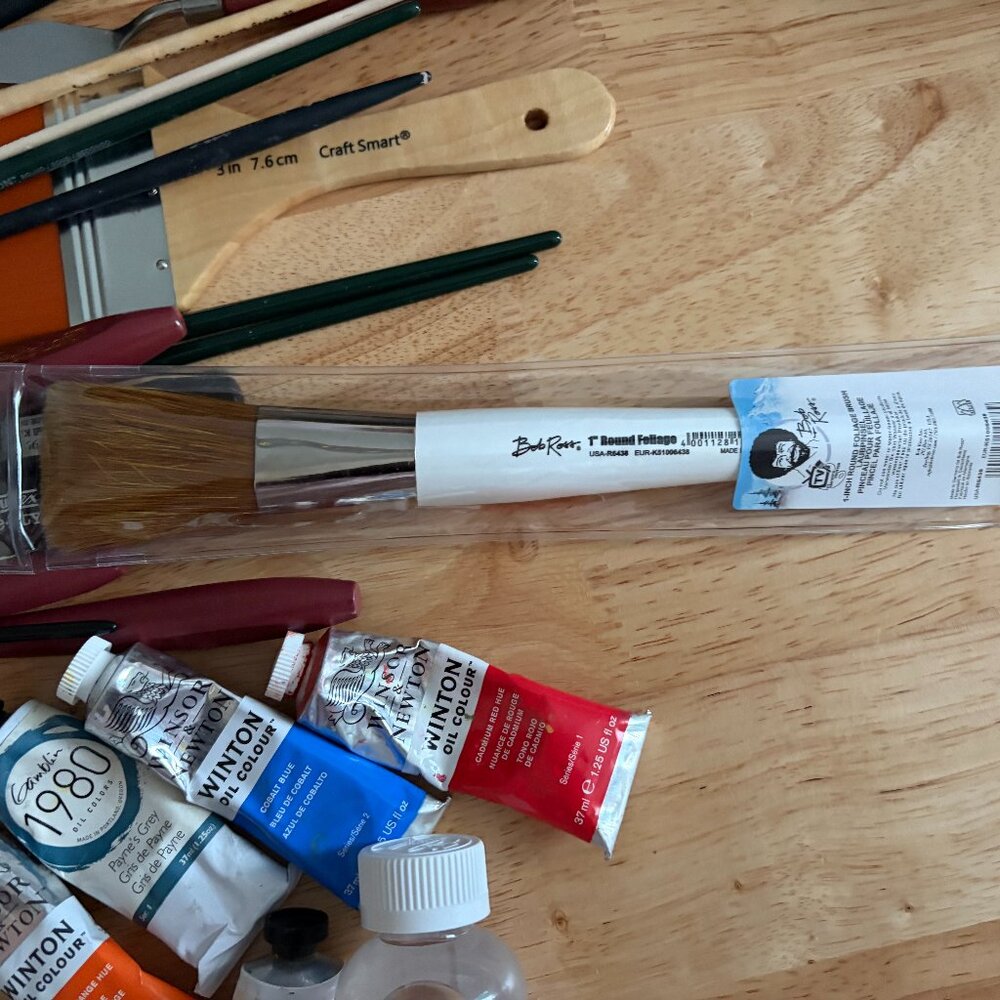 Oil Painting Supply Bundle – Winsor & Newton, Gamblin, Bob Ross Brushes - Picture 3 of 6